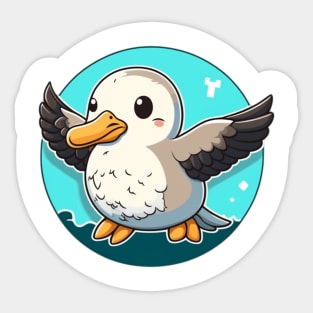 Cute Albatross Cartoon Design Sticker